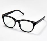Diamonique Blue Light Blocking Black Reading Glasses Strength 3.0